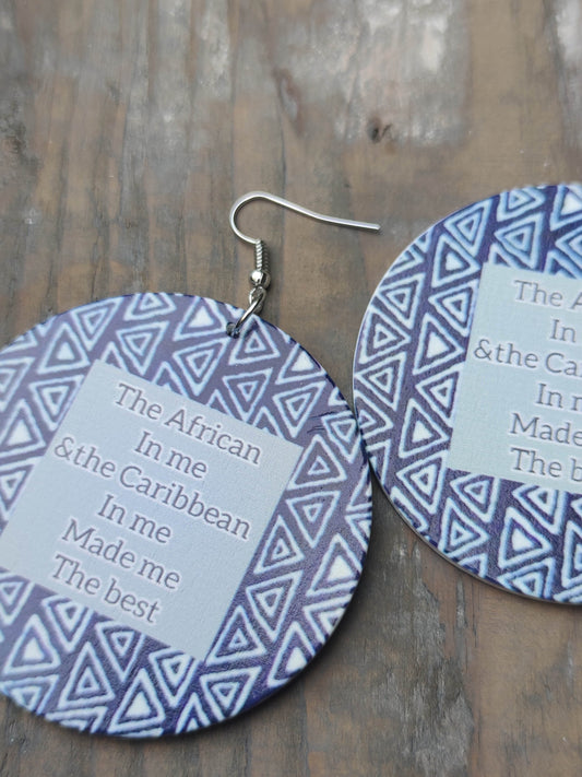 Boucles d'oreilles the african in me and the caribbean in me made me the best