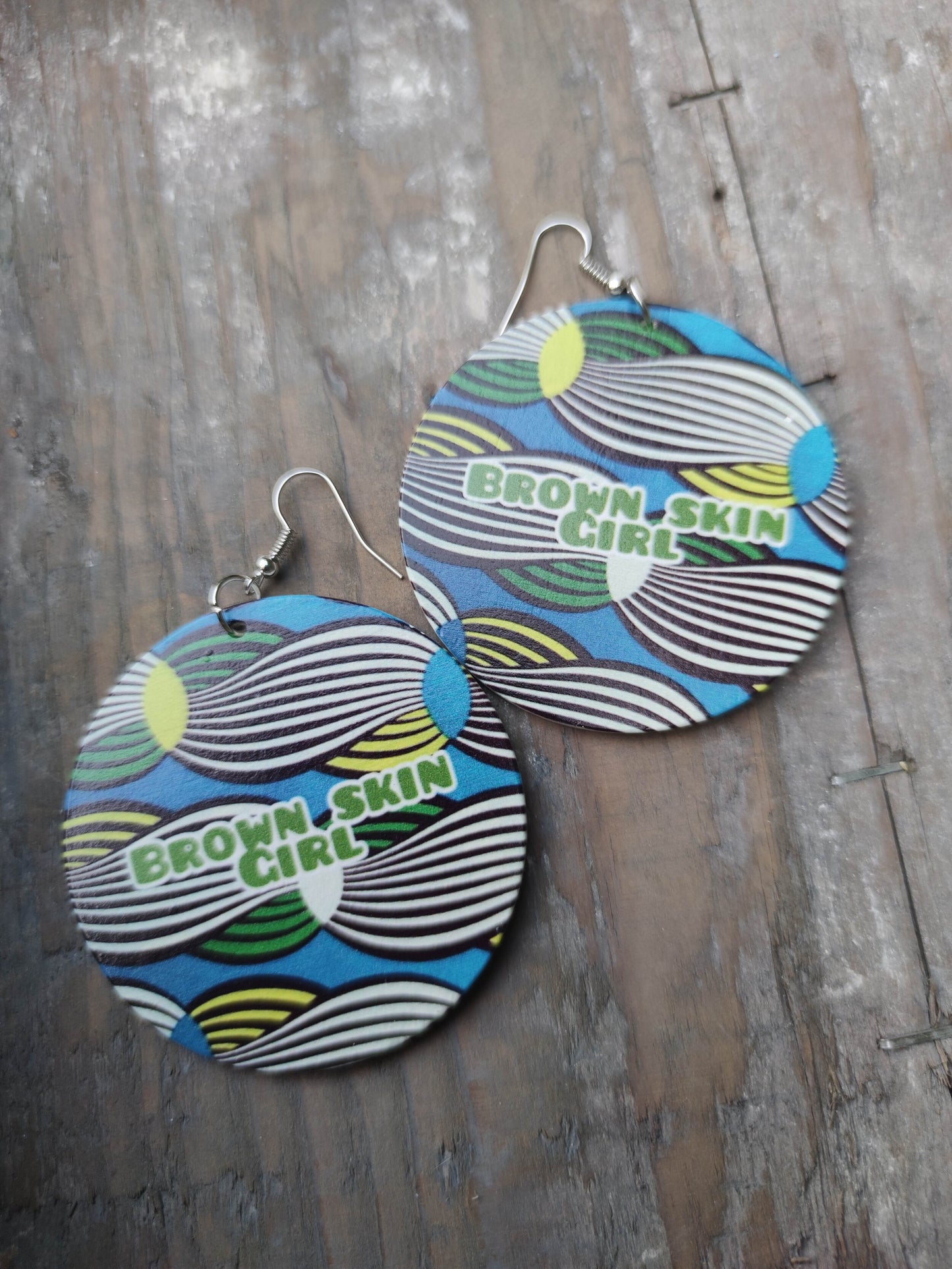 Boucles d'oreilles Brown skin girl - fille à la peau marron imprimé africain