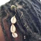 bijoux-set-microlocks-spirale-dore-cauris - Afro Locks Shop