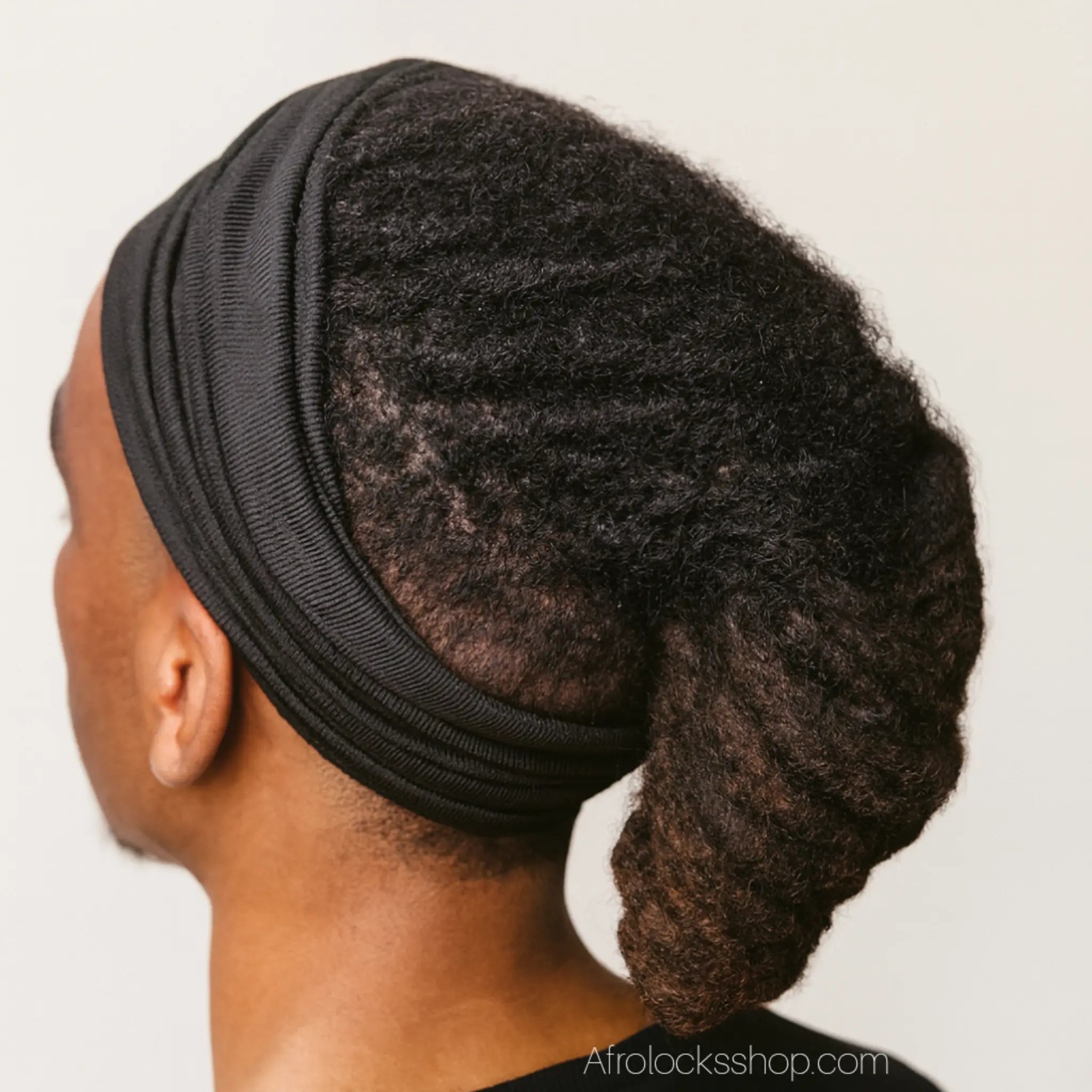 bonnet-bandeau-locks-extensible-noir - Afro Locks Shop