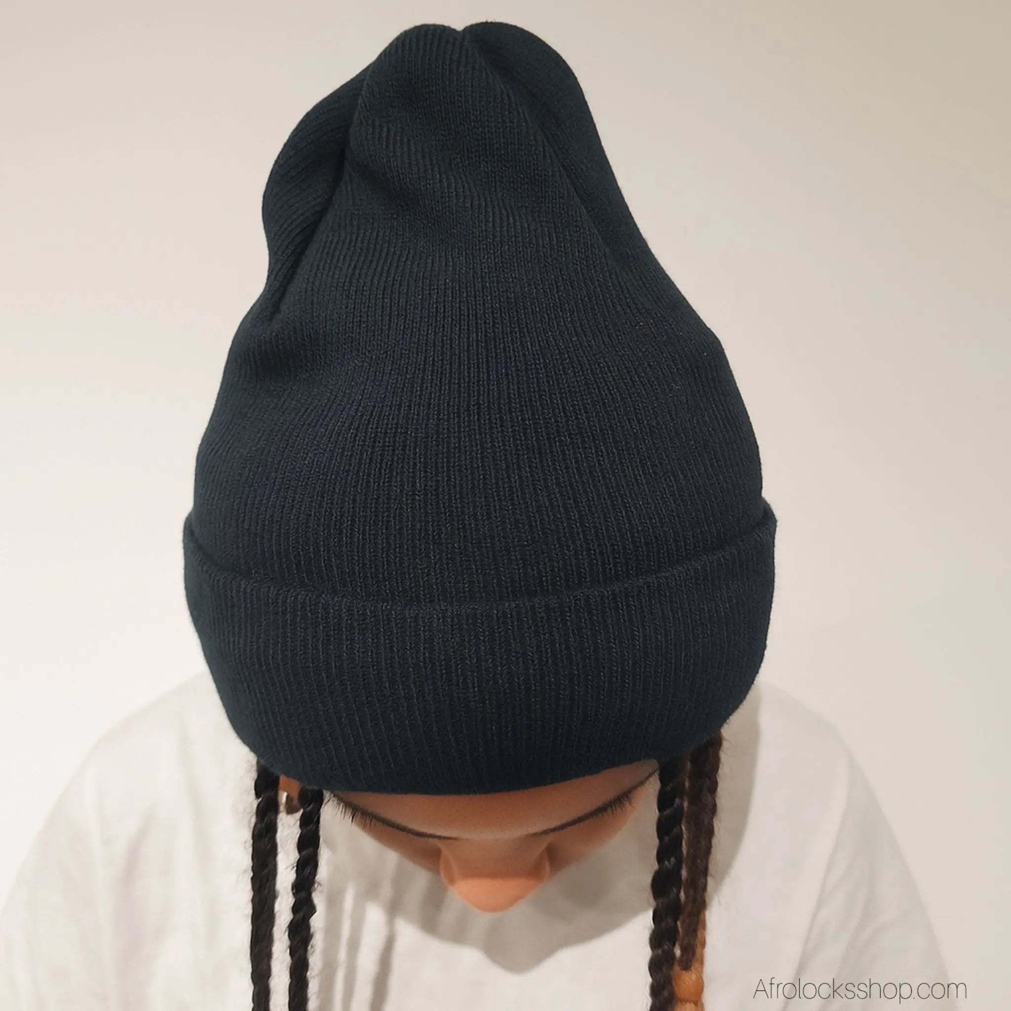 bonnet-hiver-noir-doublure-satin-3 - Afro Locks Shop