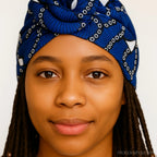 bonnet-satin-bleu-wax - Afro Locks Shop