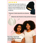 bonnet-ski-noir-doublure-satin - Afro Locks Shop