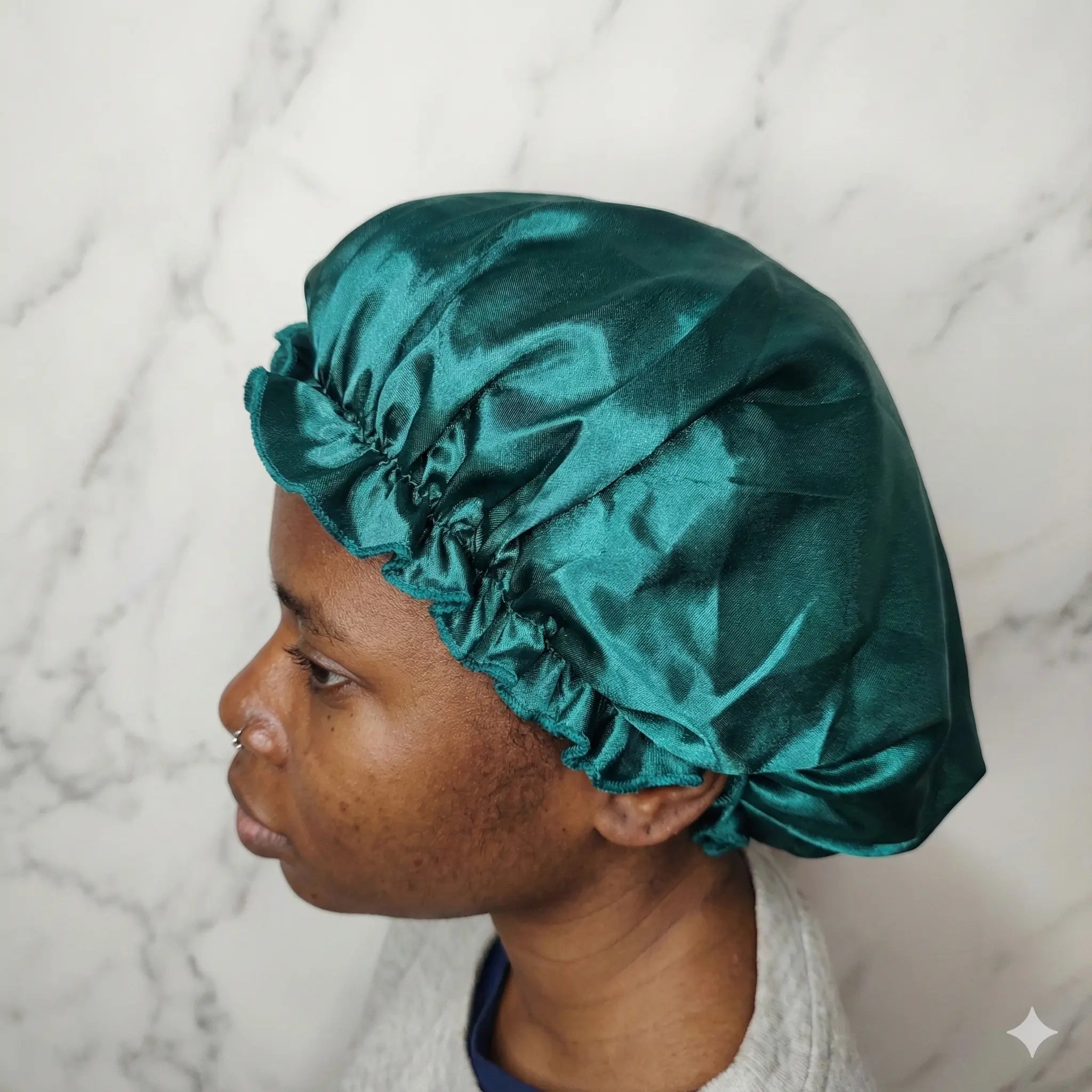 bonnet-sommeil-enfant-vert-emeraude-satin - Afro Locks Shop