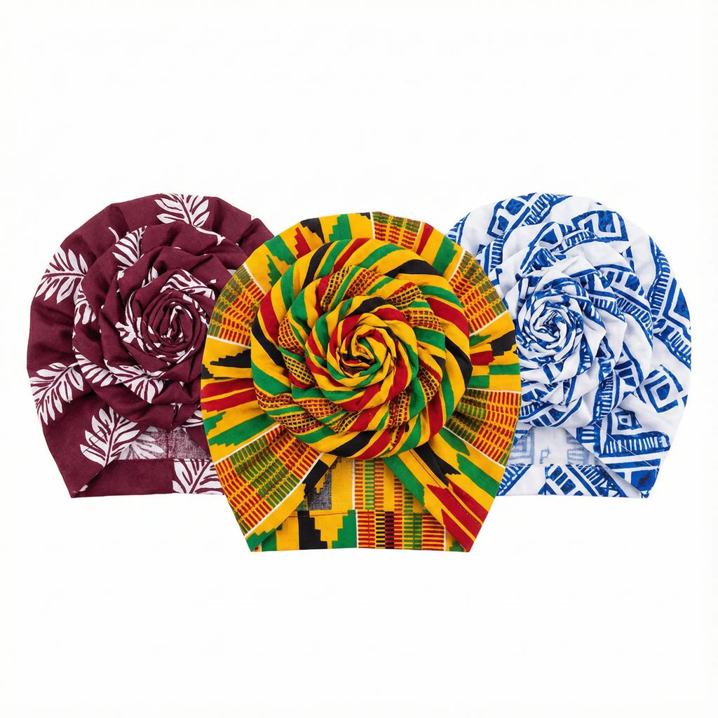 bonnet-turban-fleur-pre-attache - Afro Locks Shop