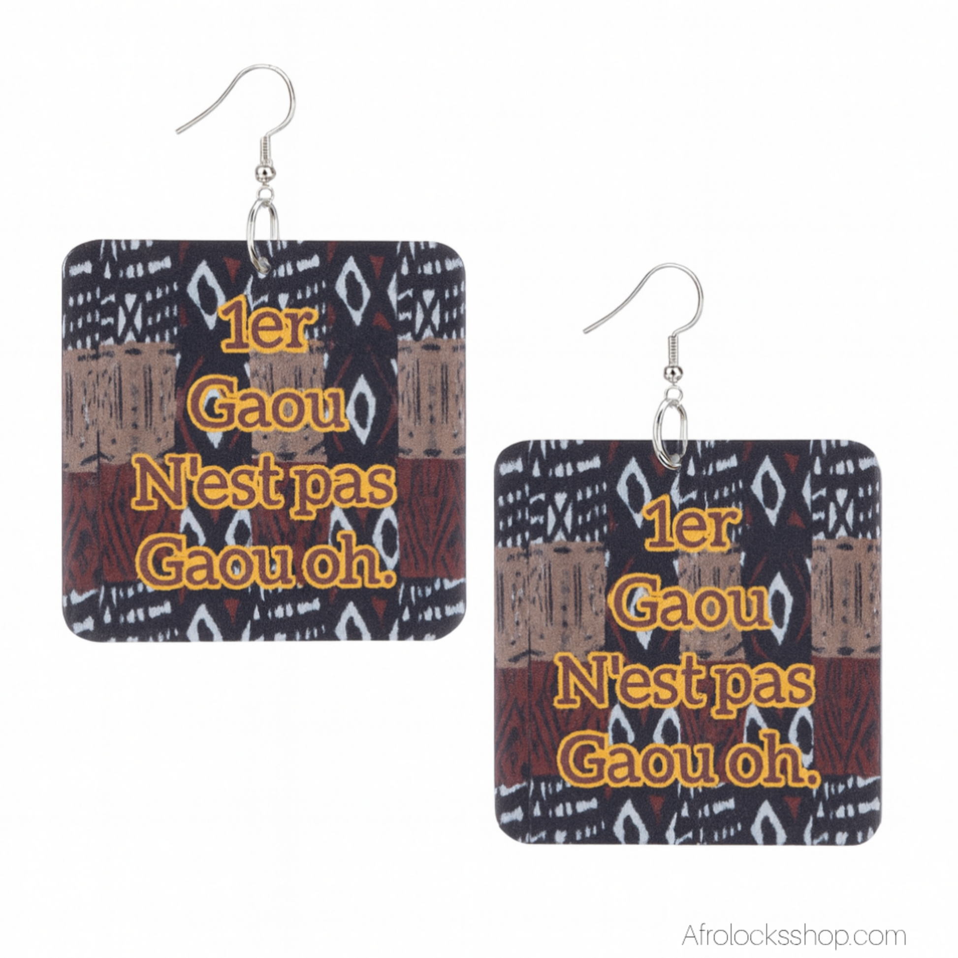 paire de boucles d'oreilles imprime africain style culturel