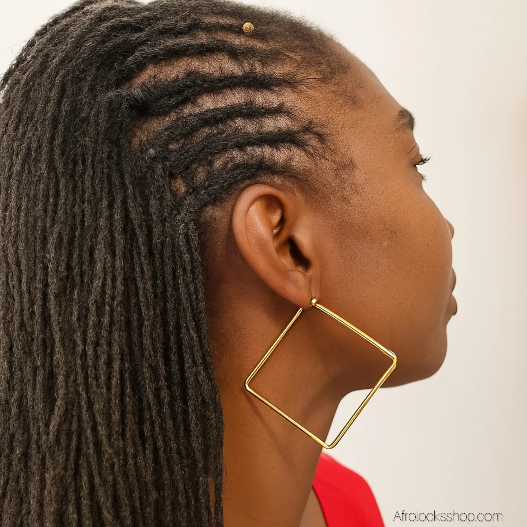 boucles-d-oreilles-creoles-carrees-couleur-or - Afro Locks Shop
