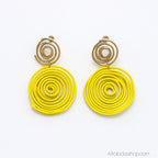 boucles-d-oreilles-spirale-jaune - Afro Locks Shop