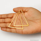 boucles-d-oreilles-triangle-acier-inoxydable-dore - Afro Locks Shop