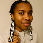 boucles-doreilles-pendantes-noir-blanc - Afro Locks Shop