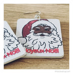 boucles-oreilles-bois-pere-noel-noir - Afro Locks Shop