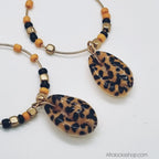 boucles-oreilles-leopard-coquillage - Afro Locks Shop