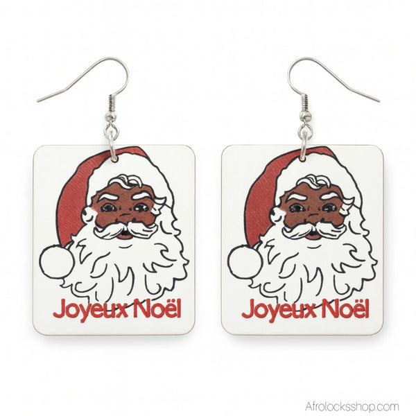 boucles-oreilles-pere-noel-noir - Afro Locks Shop