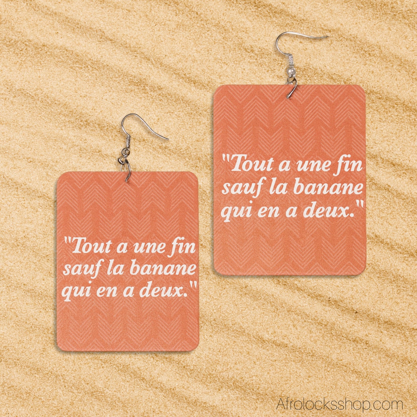 boucles d'oreilles rectangle legeres africaines