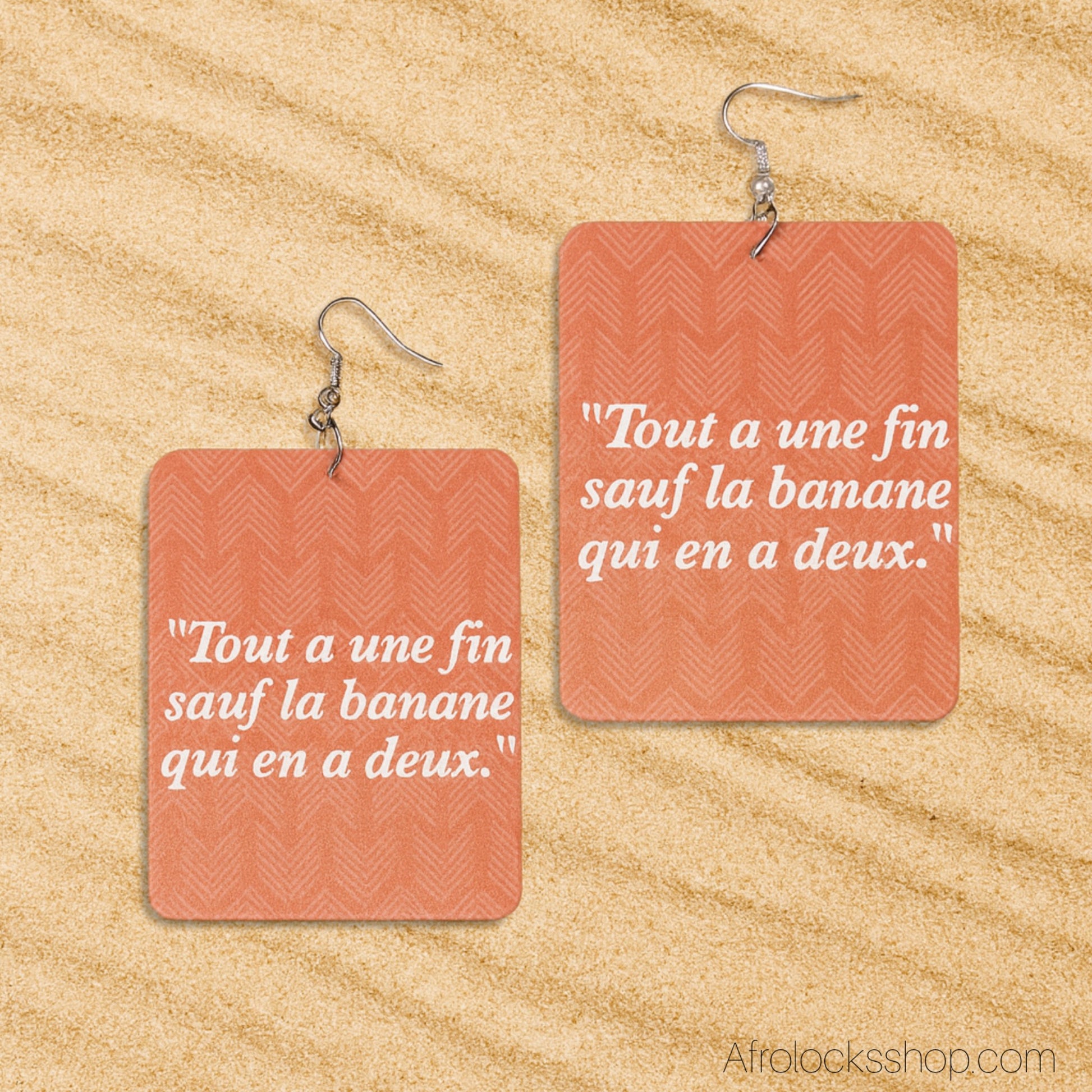 boucles d'oreilles rectangle legeres africaines