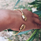 bracelet-ajustable-dore-cauris - Afro Locks Shop