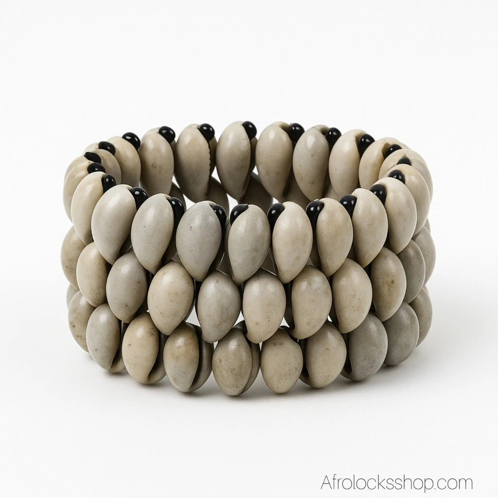 bracelet-cauris-fabrication-afrique - Afro Locks Shop