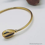 bracelet-taille-ajustable-dore-cauris - Afro Locks Shop