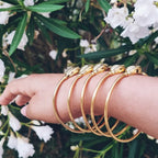 bracelets-jonc-ouvert-africains-cauris - Afro Locks Shop