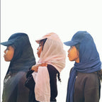casquette-hijab-noir-bleu-rose - Afro Locks Shop