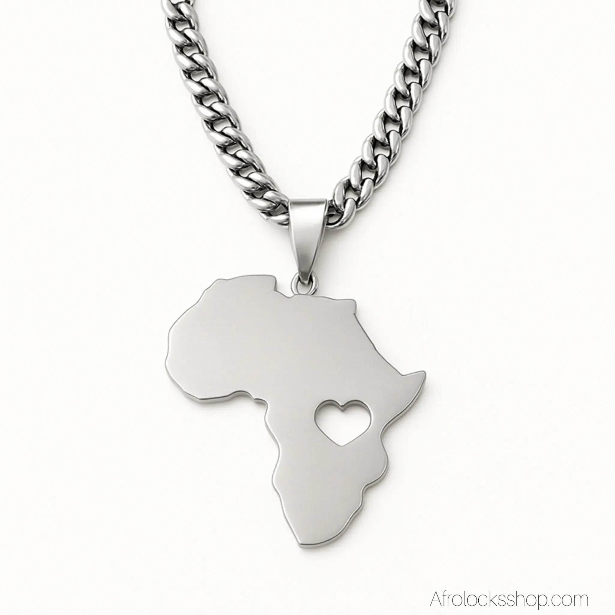 chaine-gourmette-pendentif-afrique - Afro Locks Shop