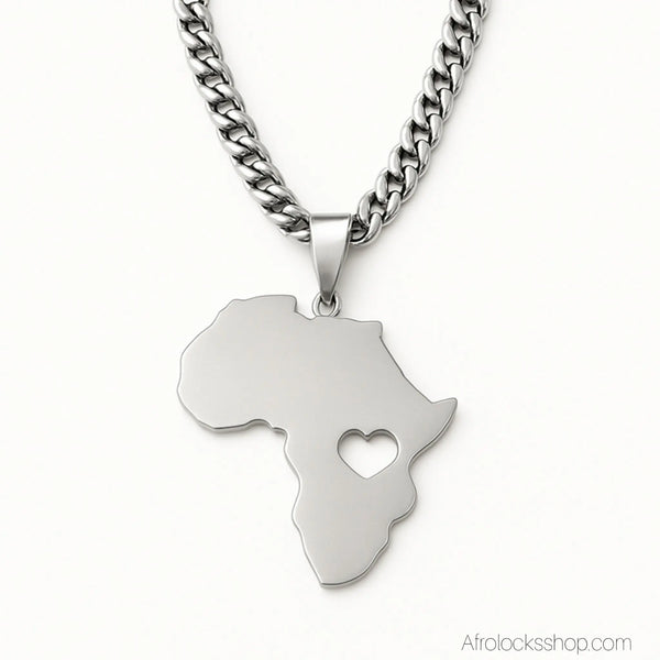chaine-gourmette-pendentif-afrique - Afro Locks Shop