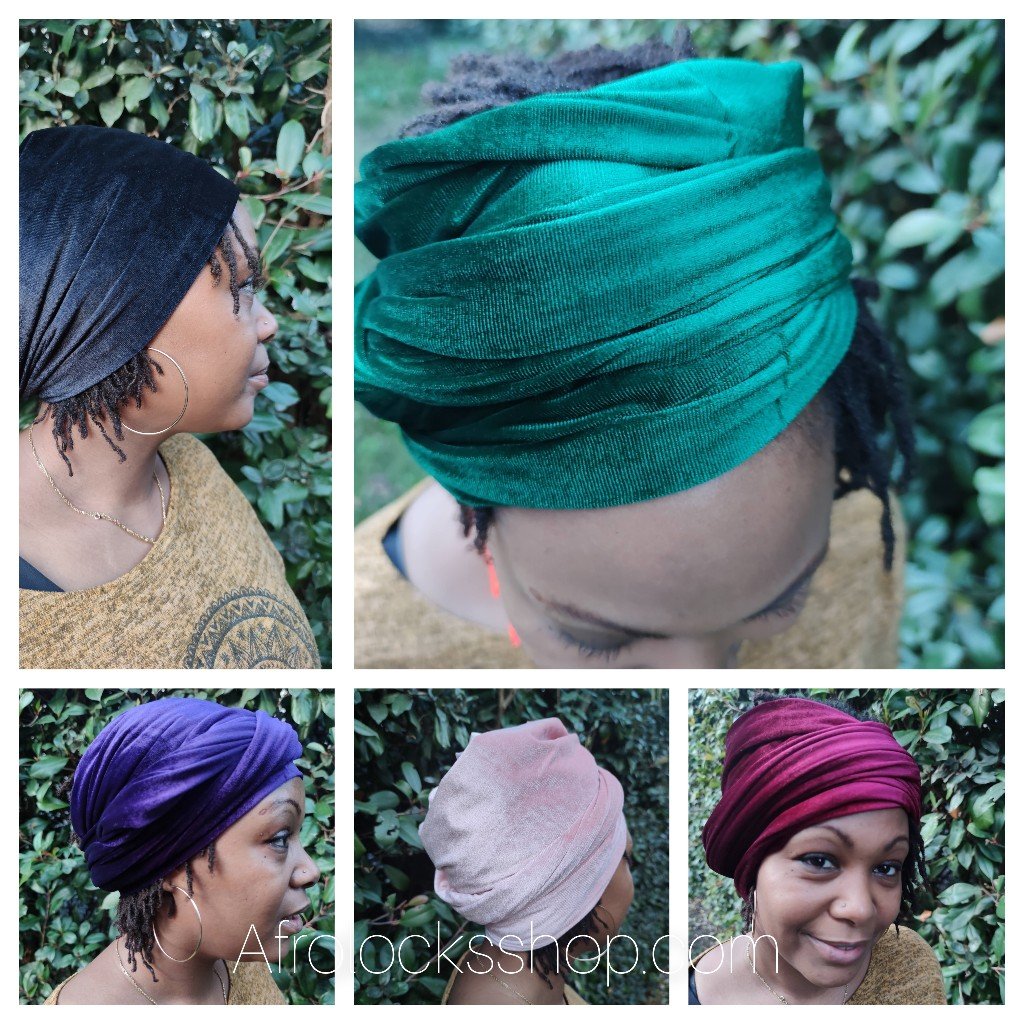 Turban tube luxe très long en velours-SQ7734924