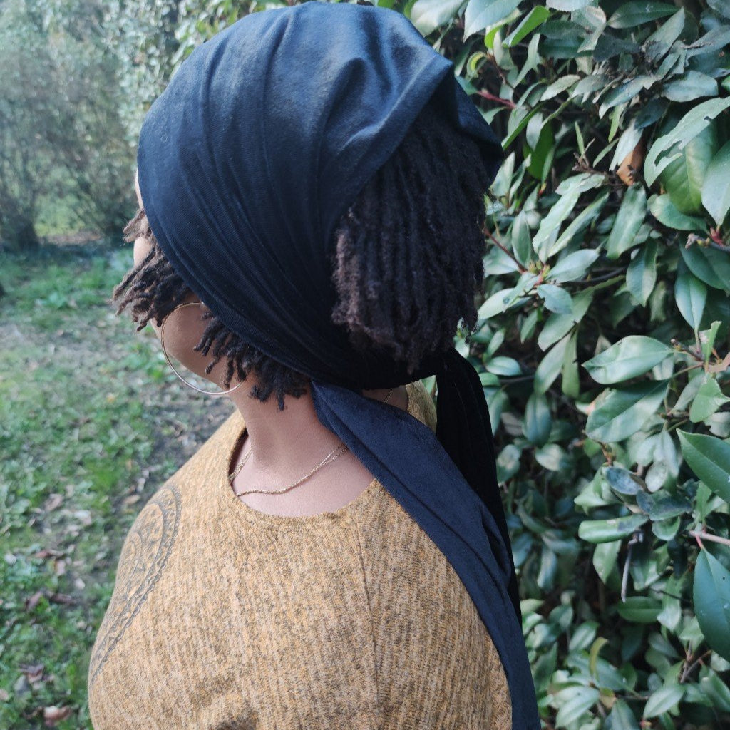 Turban tube luxe très long en velours-SQ7734924