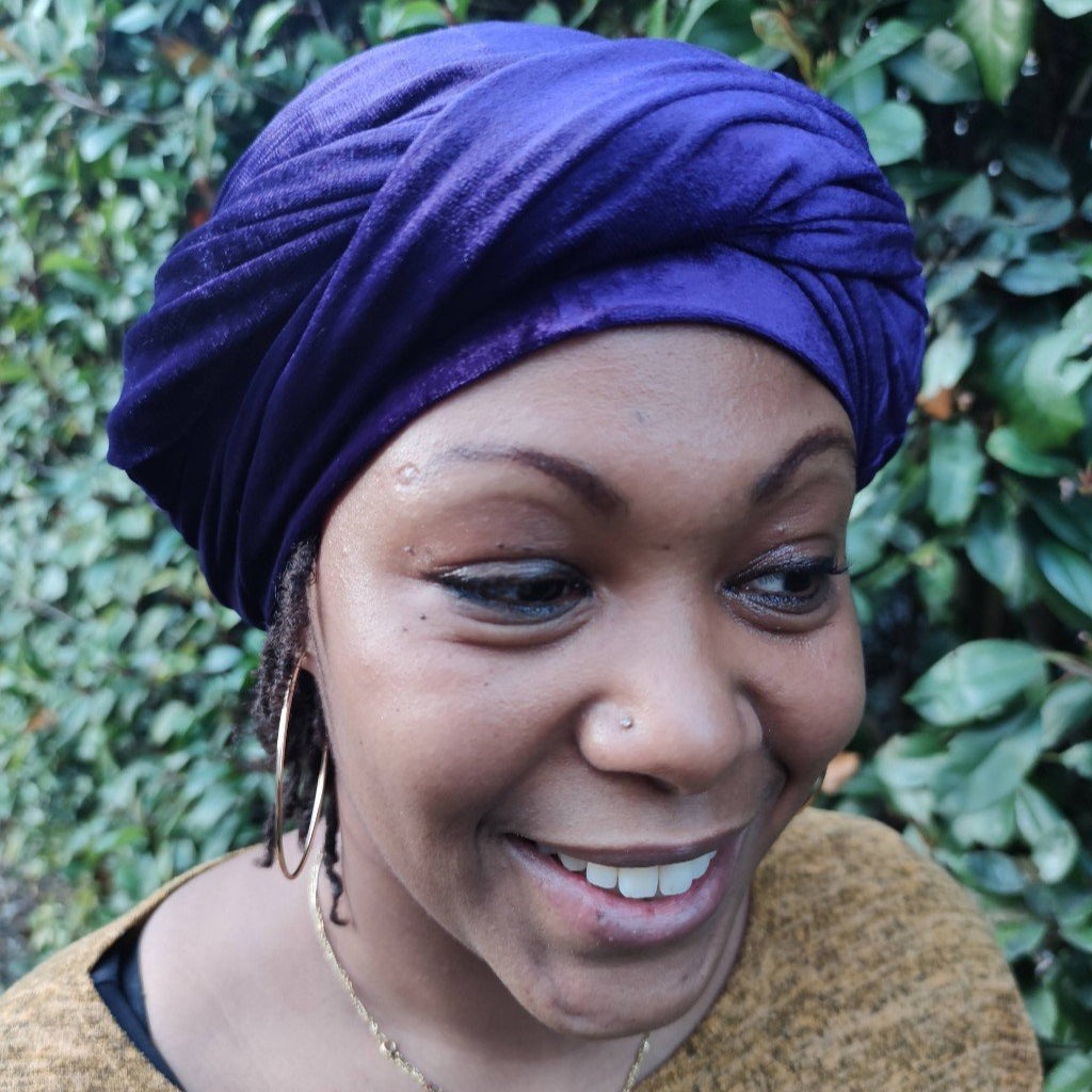 Turban tube luxe très long en velours-SQ7734924