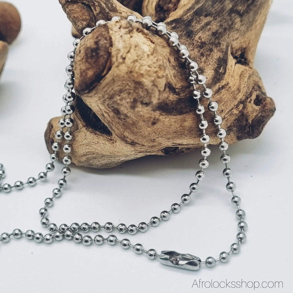 collier-billes-afrique-metal-argent - Afro Locks Shop