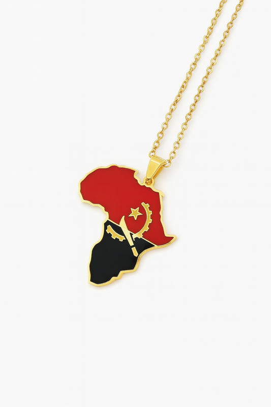 chaine avec pendentif afrique couleurs drapeau angola