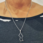 collier-contours-carte-guyana-argent - Afro Locks Shop