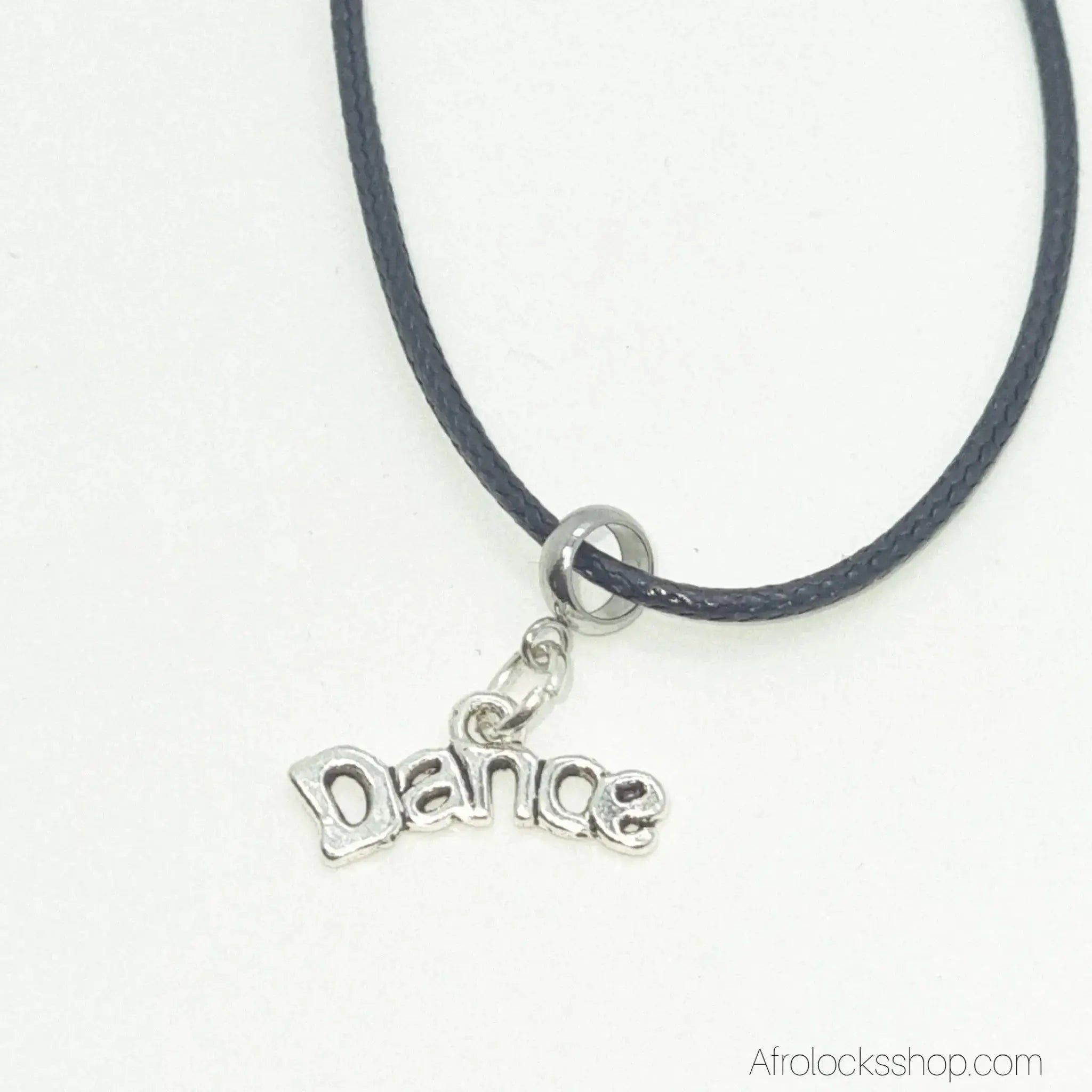 collier-cuir-noir-pendentif-dance - Afro Locks Shop