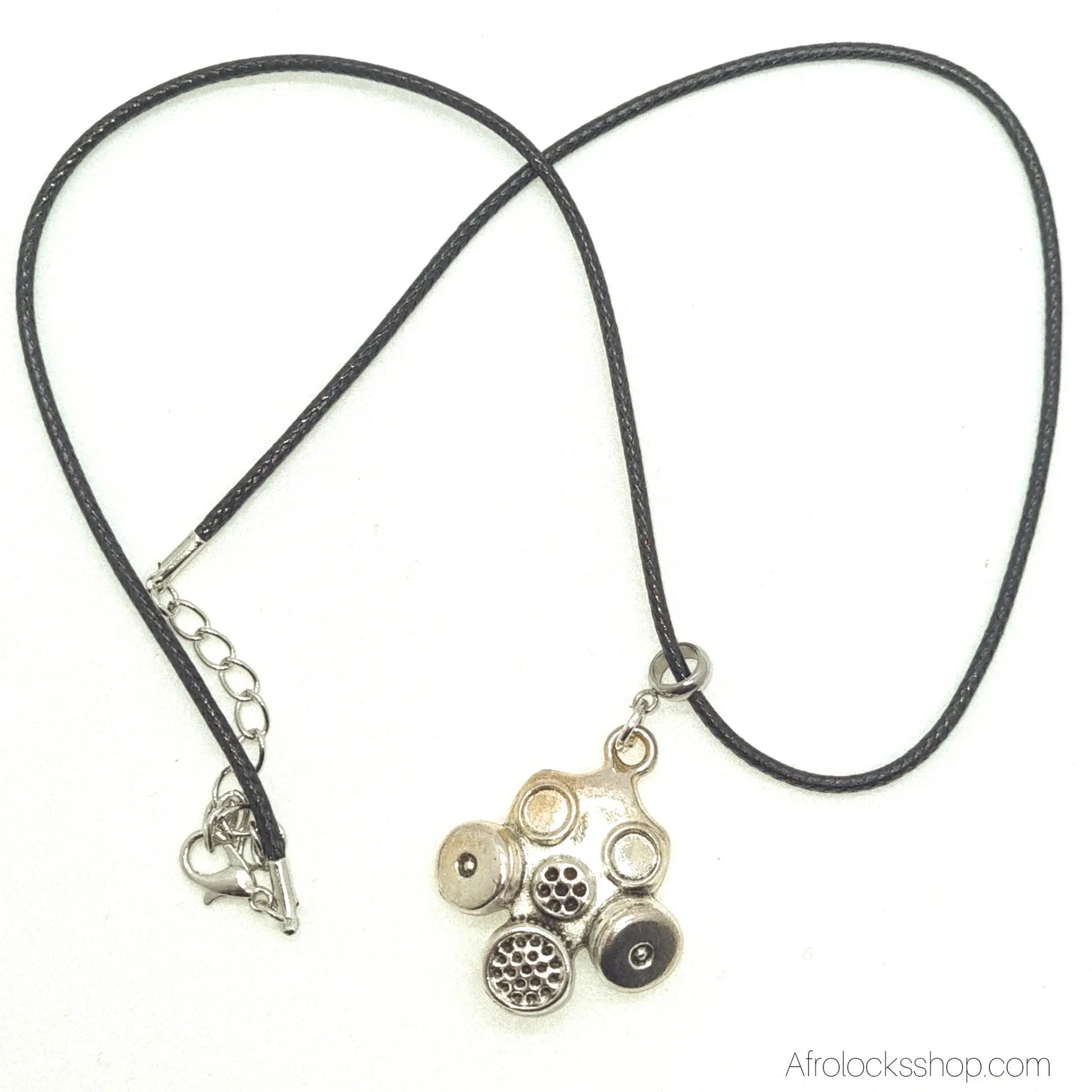 collier-cuir-noir-pendentif-masque-a-gaz - Afro Locks Shop