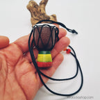 collier-djembe-percussion-bois - Afro Locks Shop