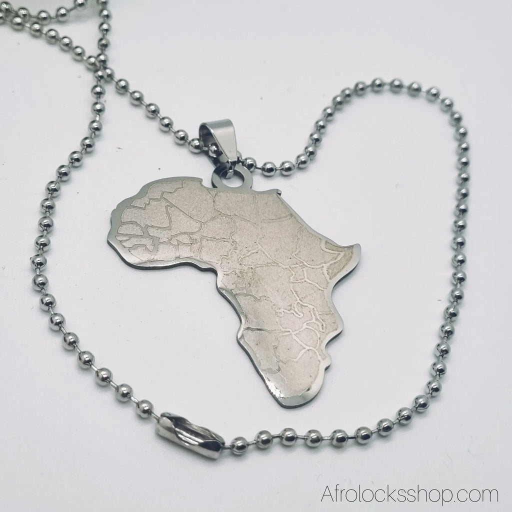 collier-pendentif-afrique-decoupe-pays-metal - Afro Locks Shop