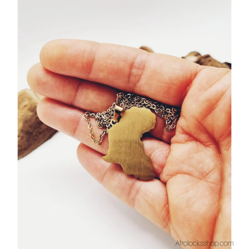 collier-pendentif-angola-acier-inoxydable - Afro Locks Shop