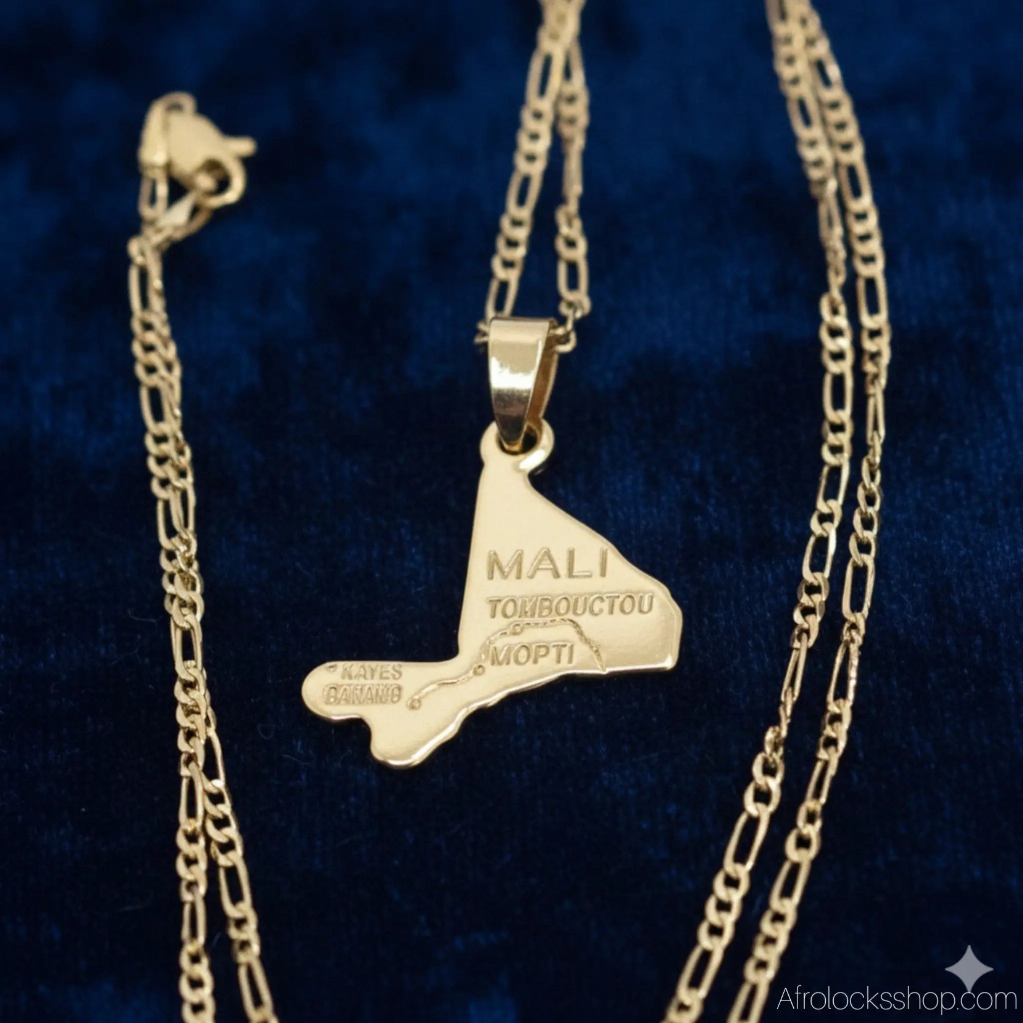 collier-pendentif-carte-mali - Afro Locks Shop