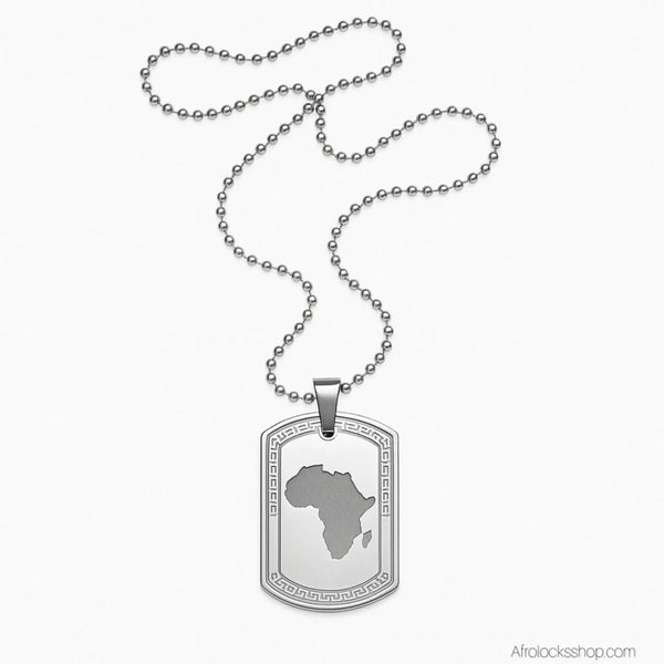 collier-plaque-militaire-afrique-metal - Afro Locks Shop
