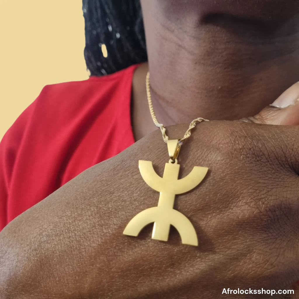 collier-yaz-berbere-acier-inoxydable-dore-1 - Afro Locks Shop