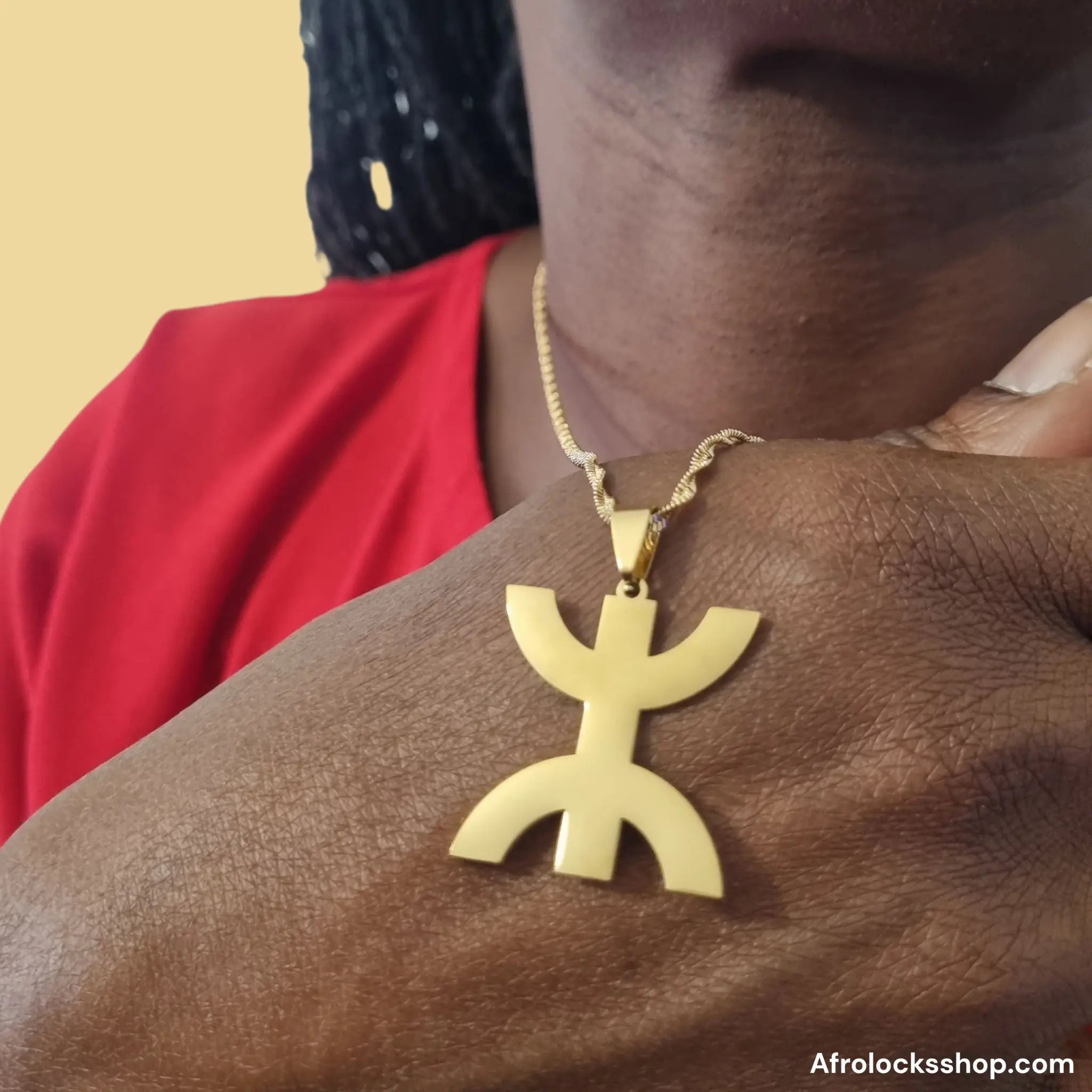 collier-yaz-berbere-acier-inoxydable-dore-1 - Afro Locks Shop