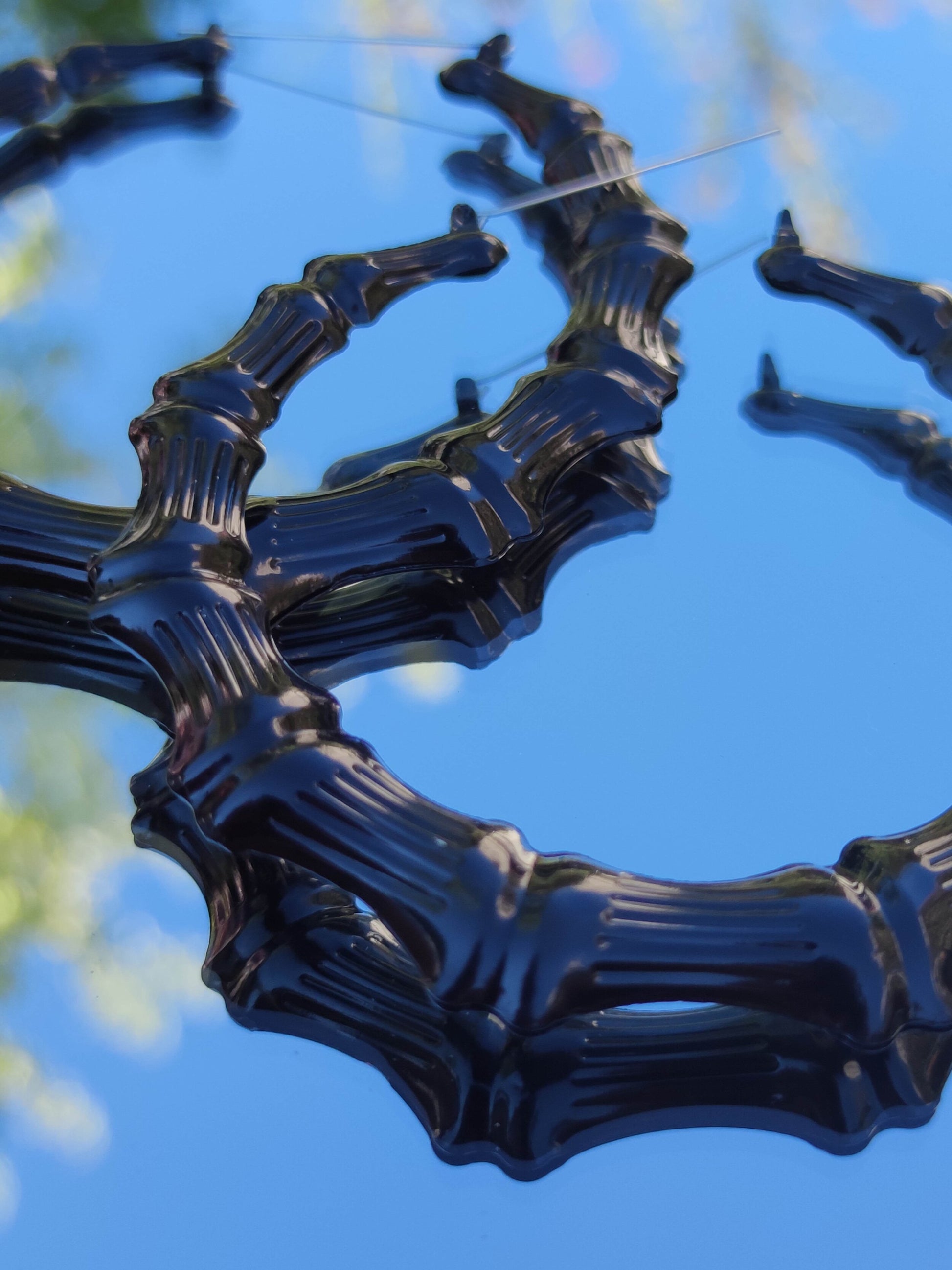 Grandes boucles d'oreilles bamboo flurorescentes cerceaux créoles bambou larges hip hop punk années 90 style-SQ4990510