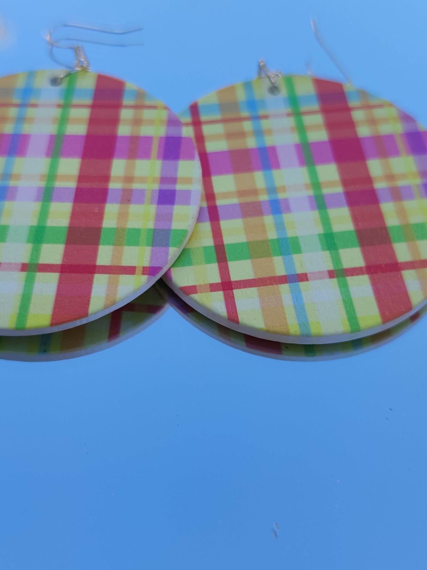 Boucles d'oreilles rondes coloris madras - créoles antilles Martinique Guadeloupe-SQ8513929