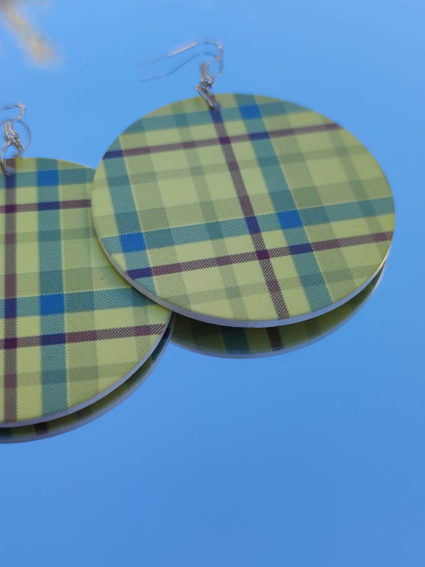 Boucles d'oreilles rondes coloris madras - créoles antilles Martinique Guadeloupe-SQ8513929