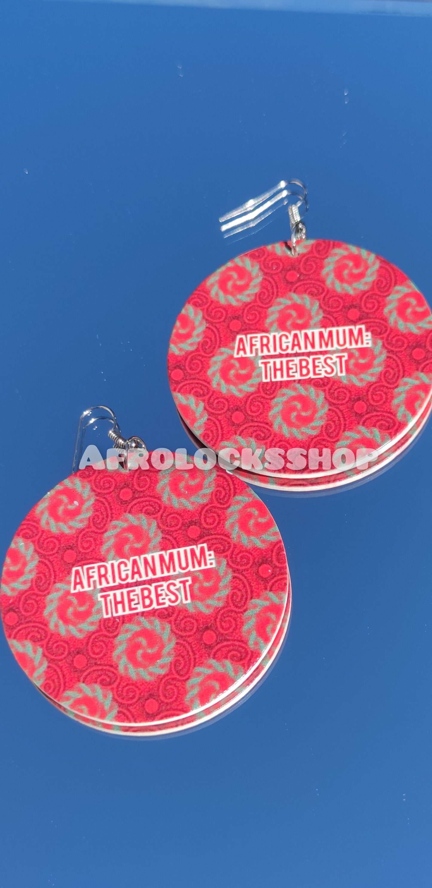Boucles d'oreilles african mum the best - idée cadeau wax maman africaine