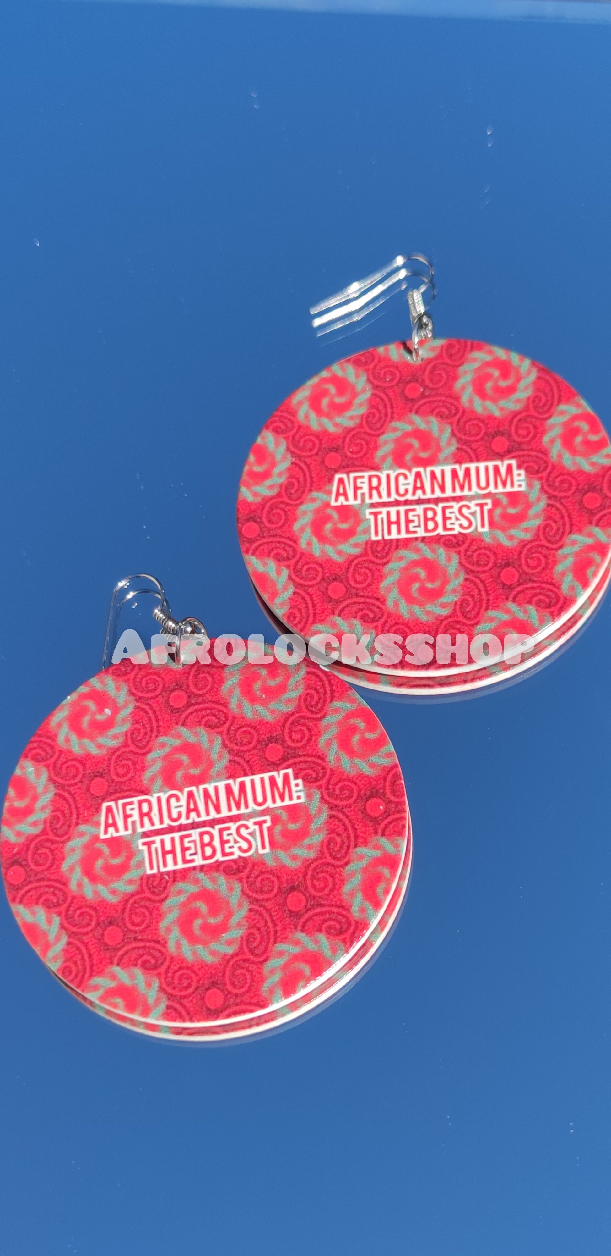 Boucles d'oreilles african mum the best - idée cadeau wax maman africaine