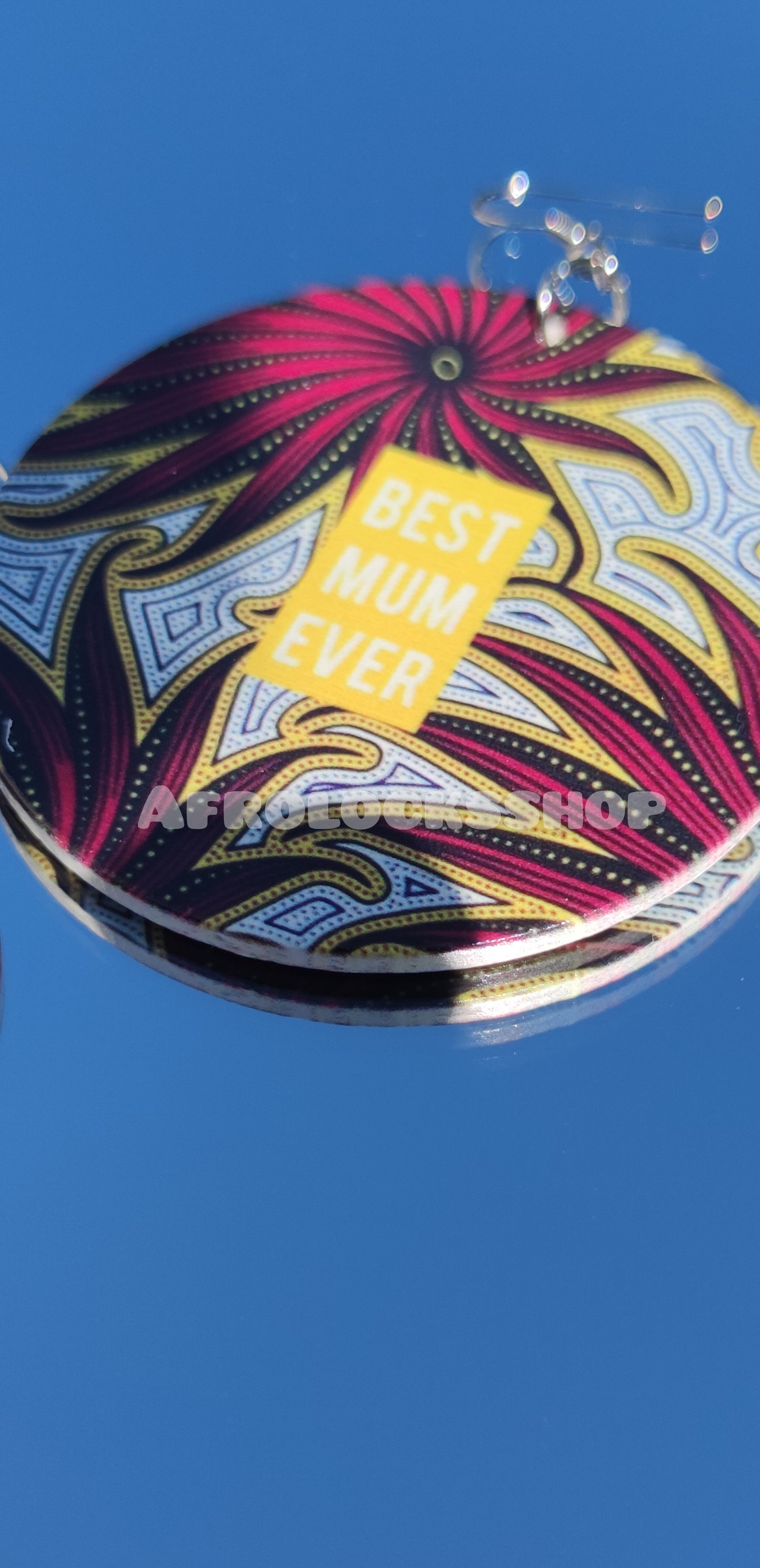 Boucles d'oreilles best mum ever - idée cadeau maman imprimé cire africaine