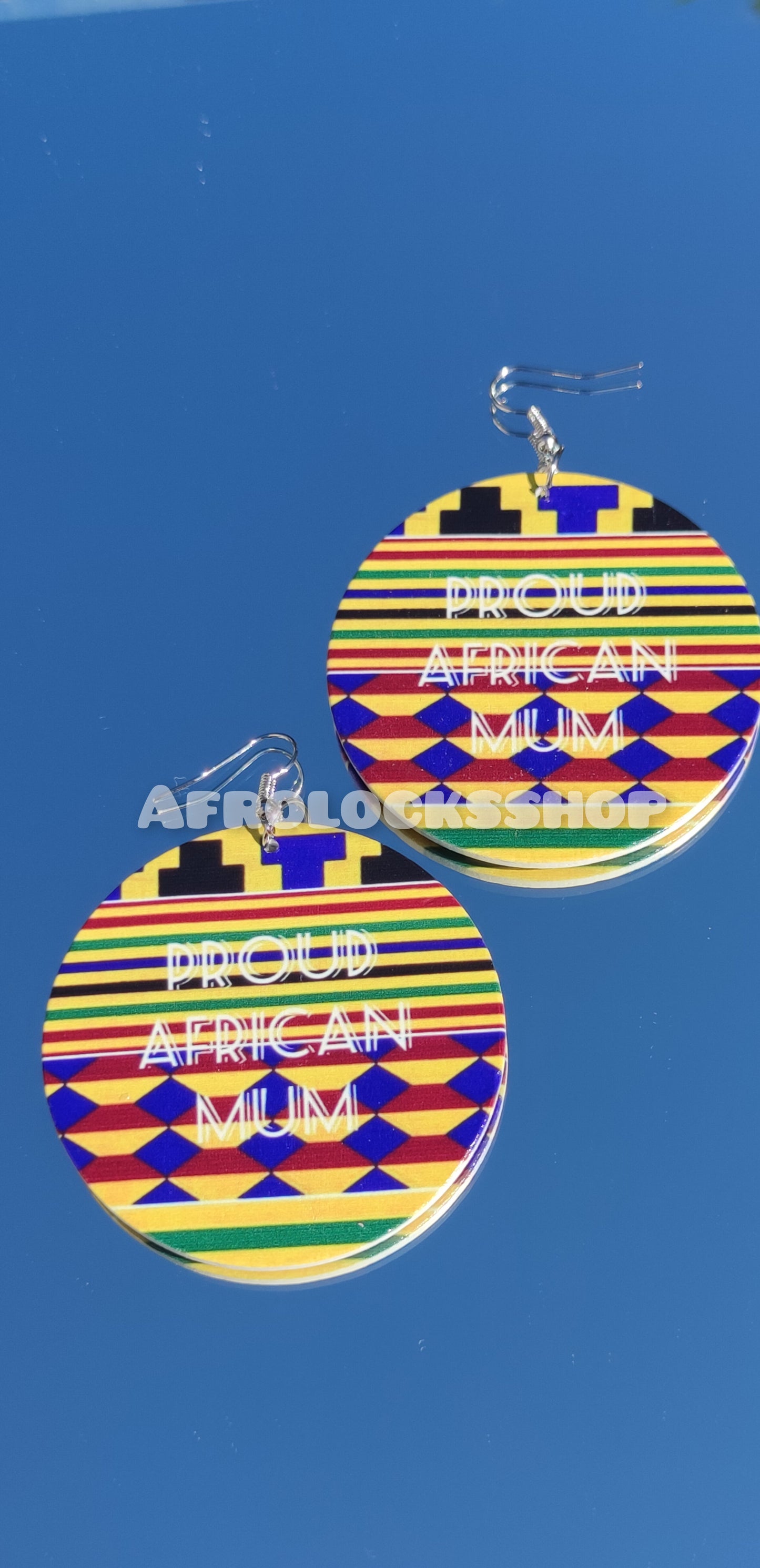Boucles d'oreilles proud african mum - cadeau fête dès mères anniversaire kente
