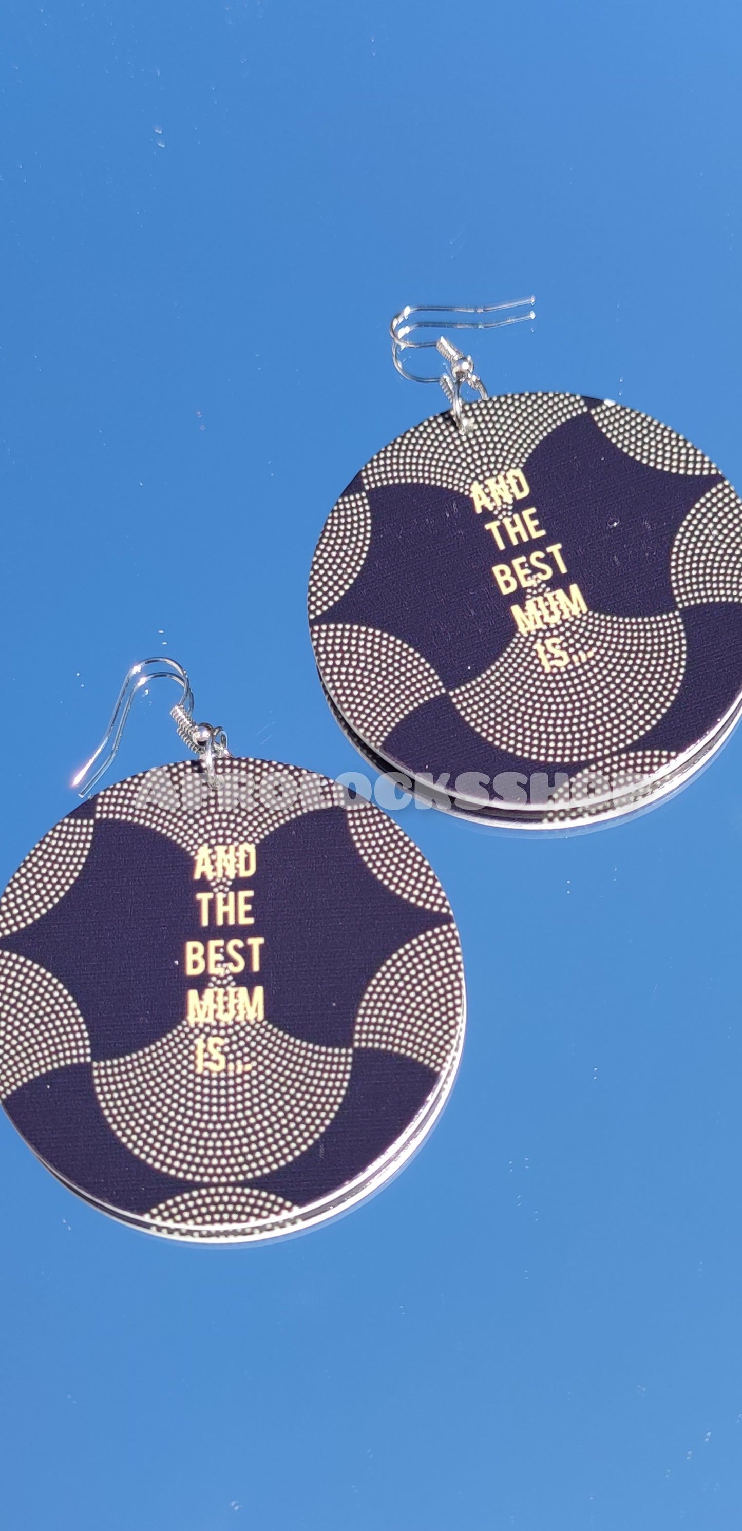 Boucles d'oreilles and the best mum is - idée cadeau maman imprimé tissu africain