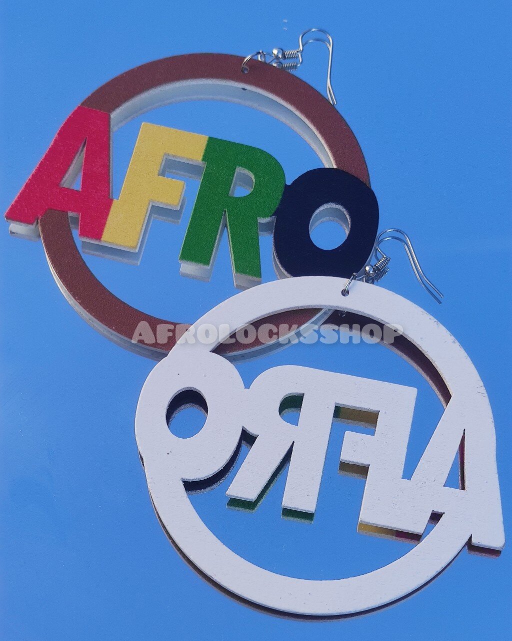 Boucles d'oreilles rasta afro noir rouge jaune vert